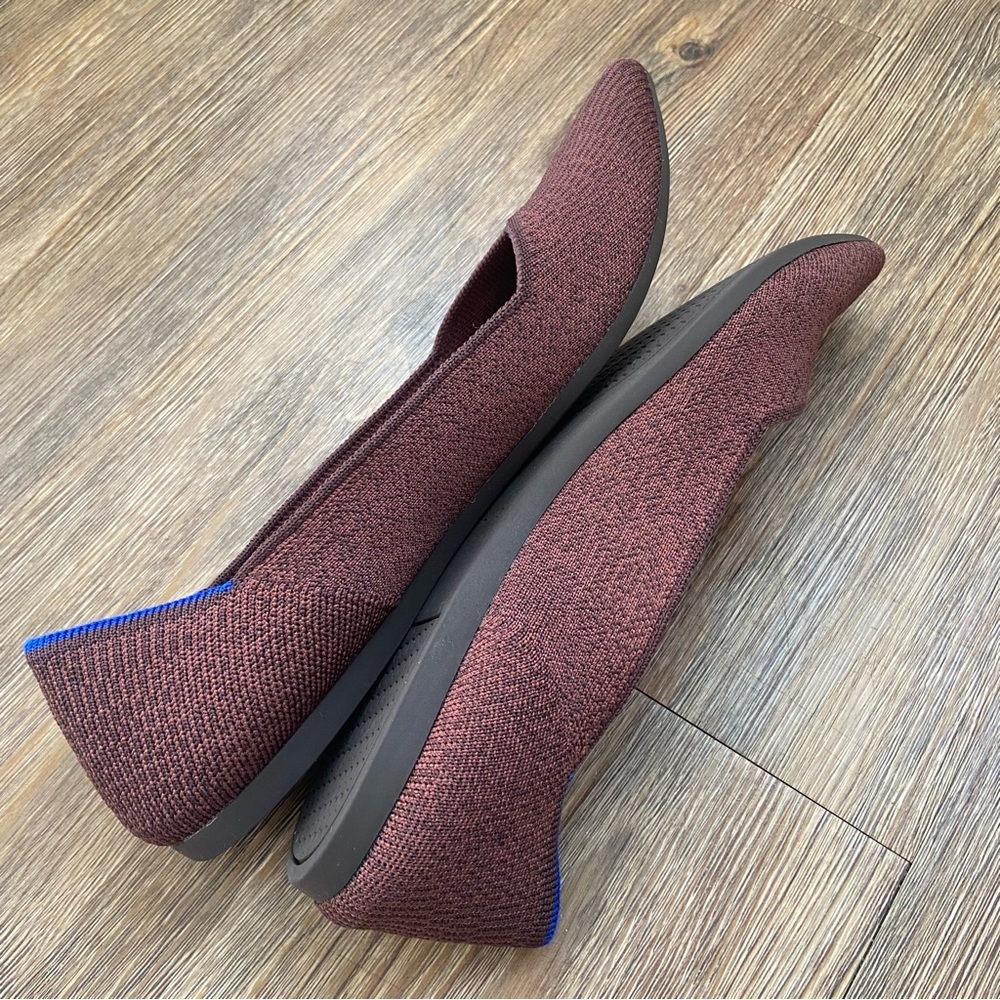 Rothy's Truffle Python Textured Flats With Blue A… - image 7